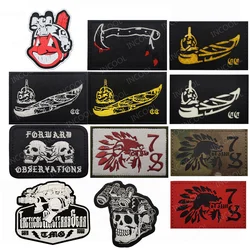 Boat Embroidered Patches Forward Armband Skull Appliqued Observations Skeleton Shoulder Embroidery Patches For Clothing Cap