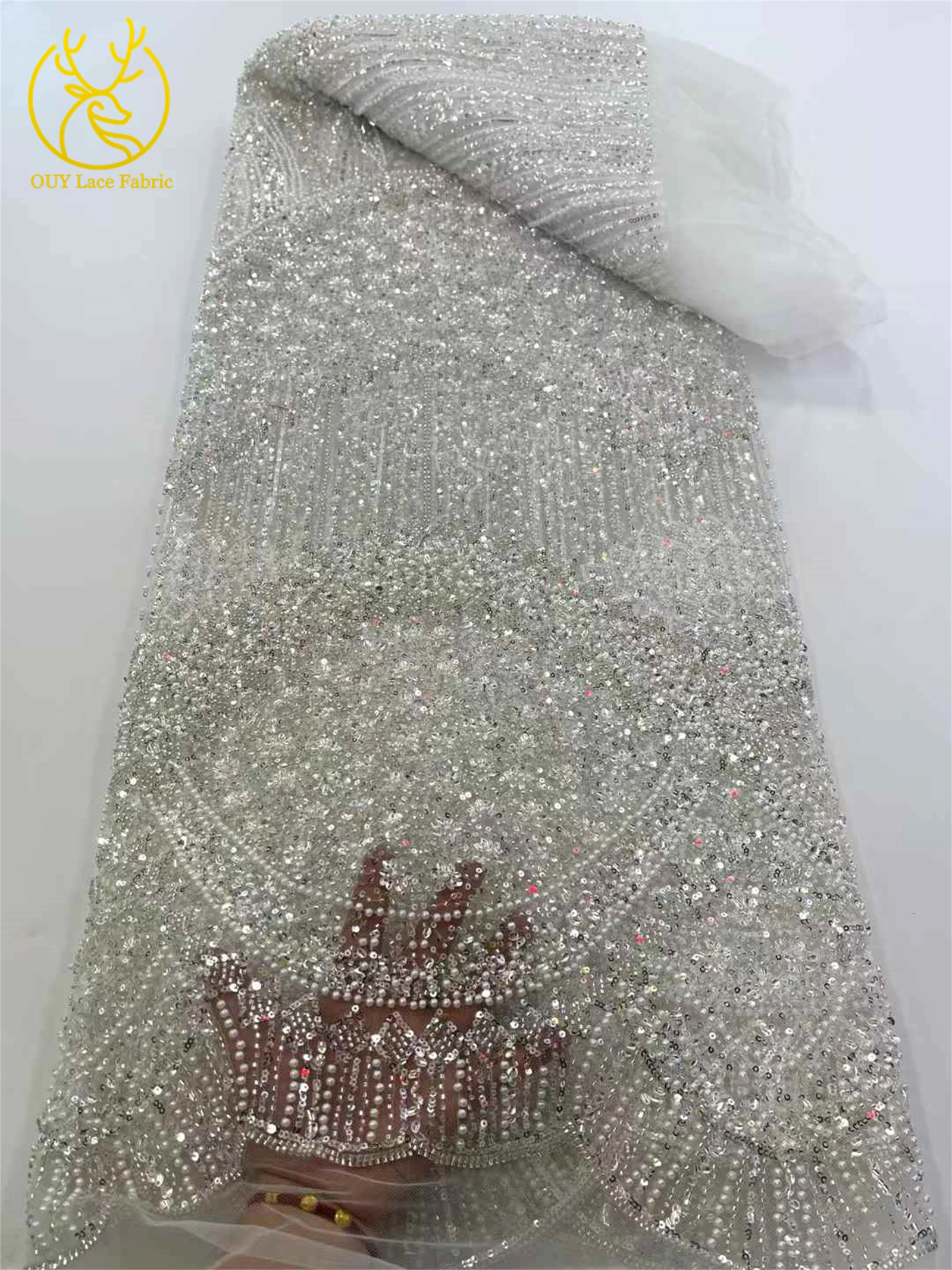 رائجة البيع الأفريقي مطرز الدانتيل قماش الزفاف 2025 الفرنسية مطرز النيجيري الترتر تول الدانتيل المواد السيدات فساتين حفلات الزفاف