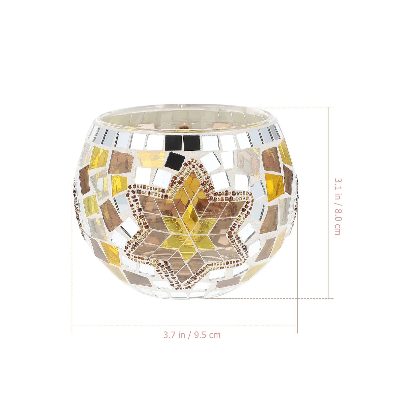 

3Pcs Mosaic Glass Candleholders Stylish Decorative Candlesticks for Home Ornament Romantic Dining Table Wedding Banquet