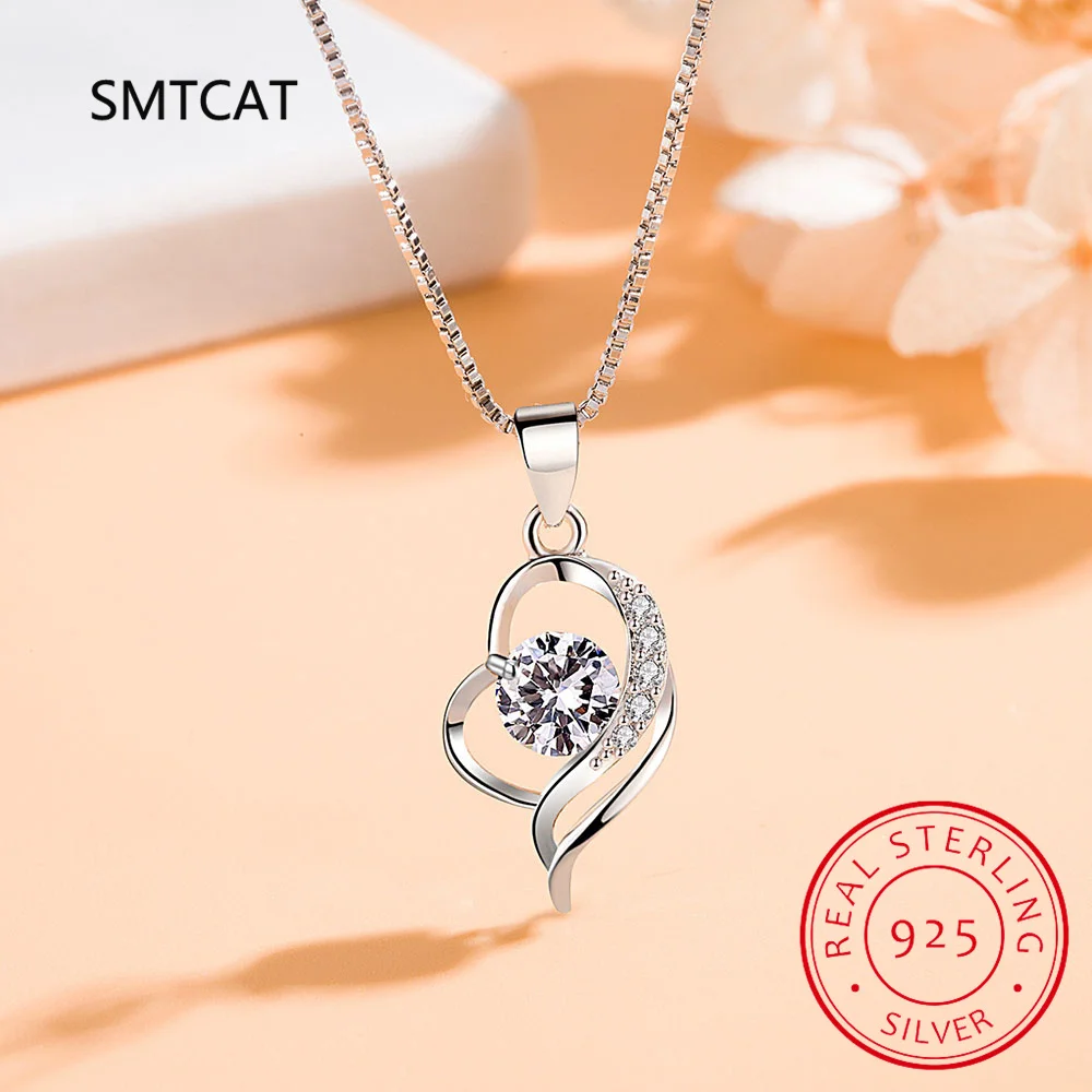 2023 Luxury GRA Certified 1 Carat Moissanite Pendant Necklace for Women Party 925 Sterling Silver Diamond Chain Necklaces