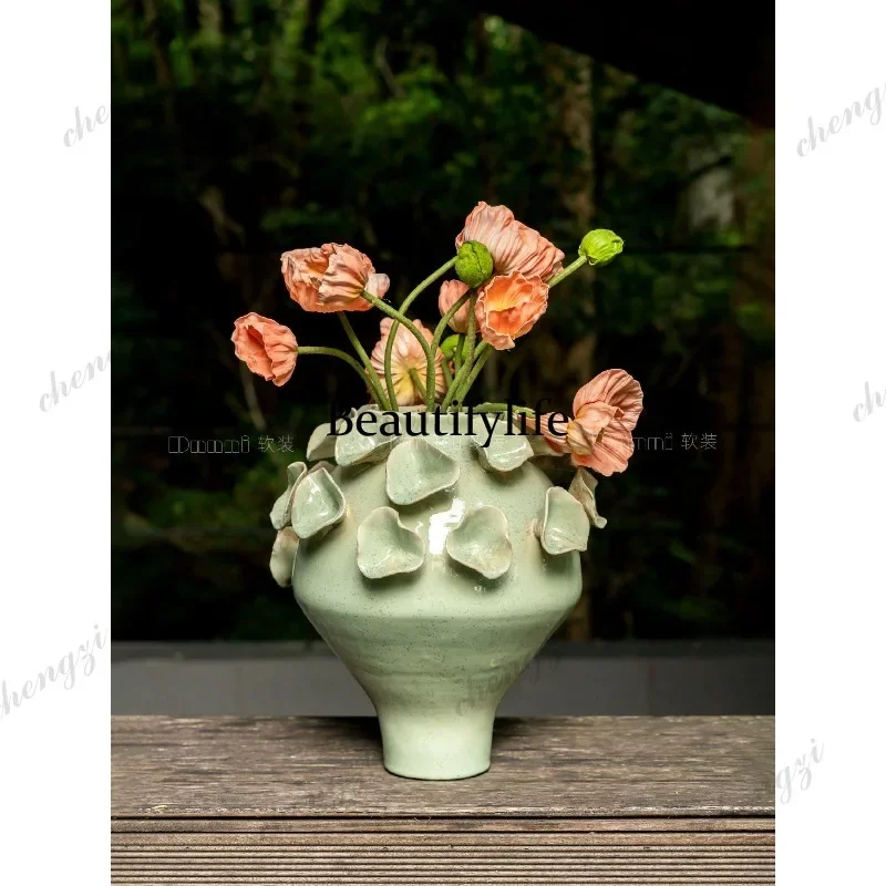CCC Handmade three-dimensional pinched flowers Smart versatile vase Art pottery, flower arrangement ornament