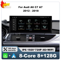 Android 14 Car Multimedia Stereo For Audi A6 C7 A7 2012-2018 Wireless CarPlay GPS Navi Radio Player Bluetooth 12.3