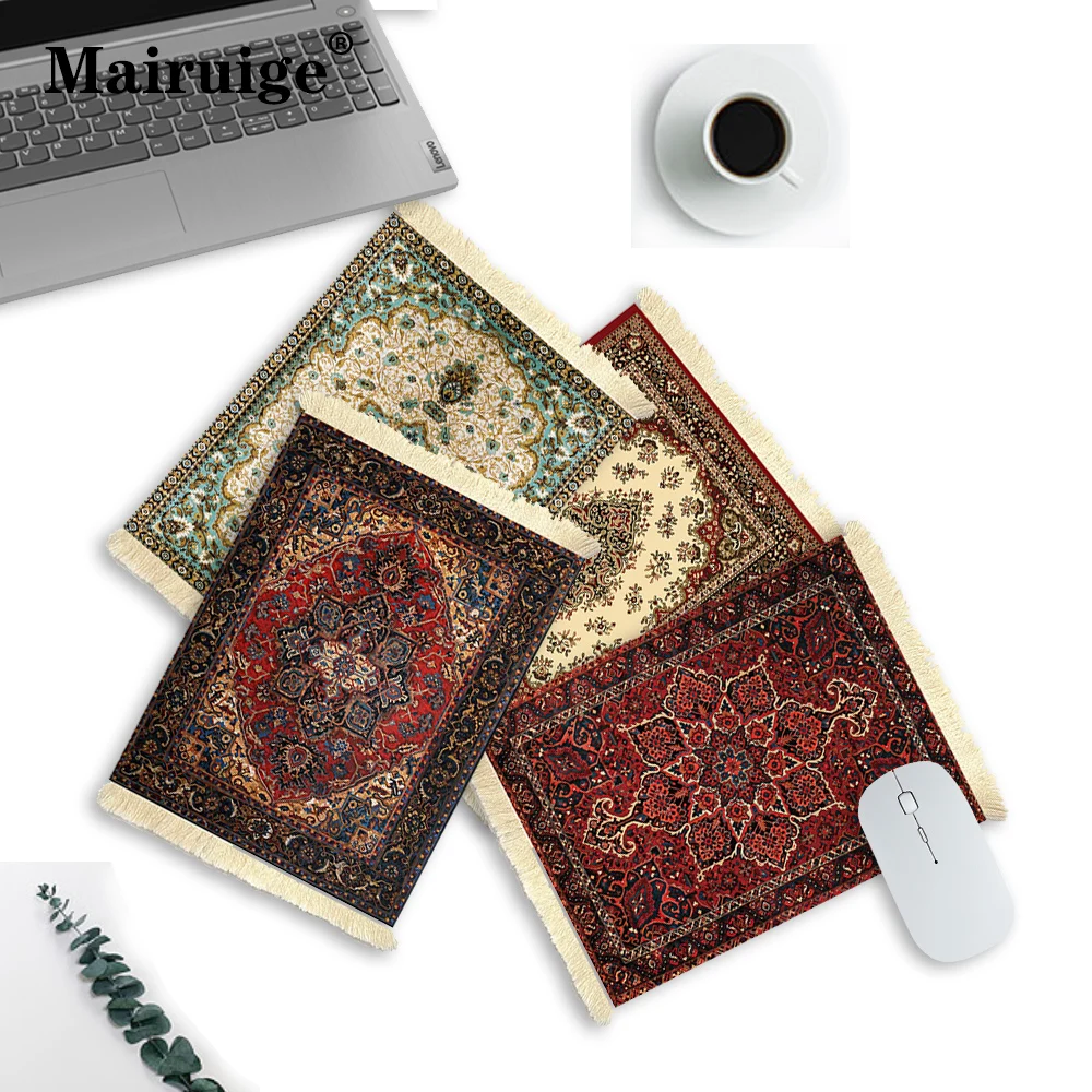 Persian Carpet Keyboard and Mouse Pad Bohemia Desk Assessories Office Tables Desktop Computer Tassel Mouse Mat Waterproof Pad