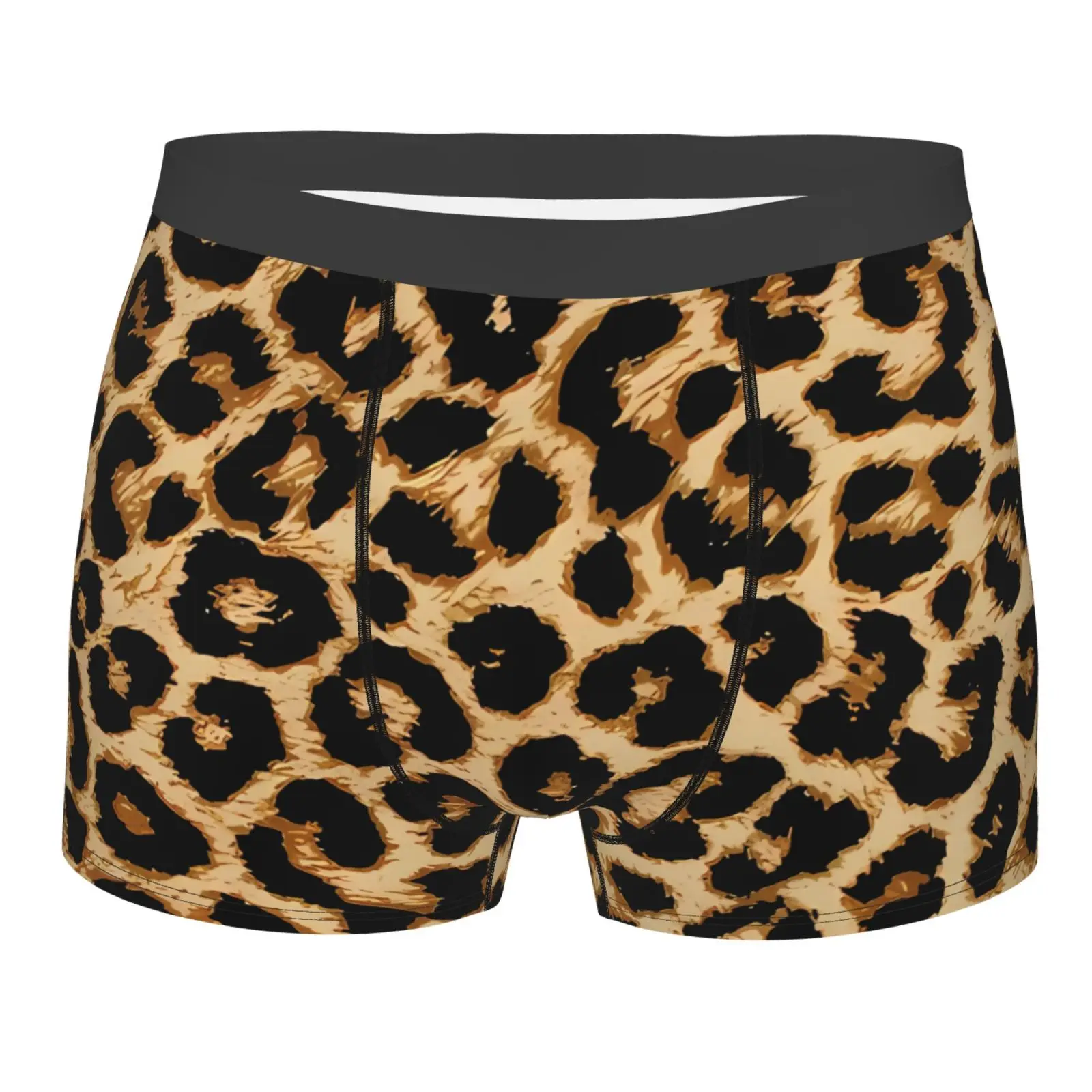 

Leopard Print Men Printed Boxer Briefs Underwear Highly Breathable Boxer Shorts Panties Breathable Underpants for Homme