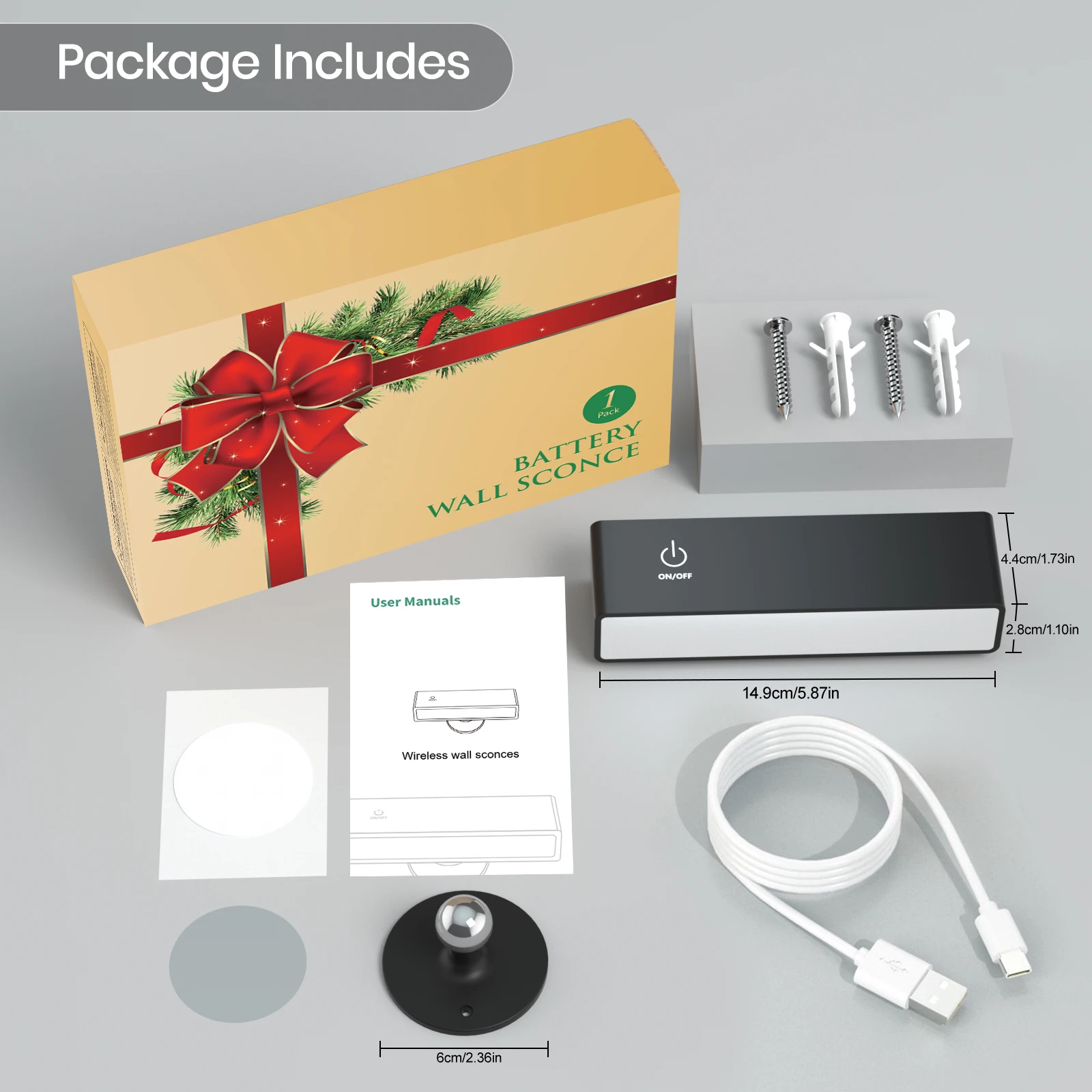 شمعدانات جدارية حديثة قابلة لإعادة الشحن تعمل بالبطارية، مصباح بجانب السرير، شحن USB قابل للإزالة 360 درجة ° تدوير أضواء الجدار المغناطيسي #6