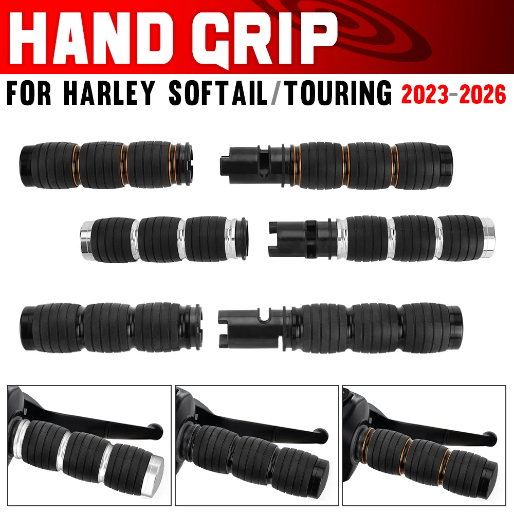

Мотоциклетные ручки для Harley Softail 2025 Touring 2026 FLHXSE FLTRX FLTRXSTSE FLHXU, резиновая ручка, аксессуары