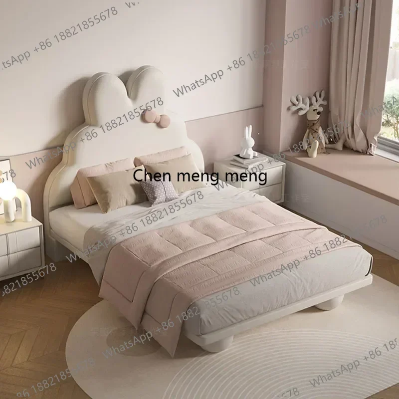New arrive Princess Sleeping Bed Headboards Design Girls Queen Luxury Bed Wooden Castle Storage Leather Letto Matrimoniale Hotel