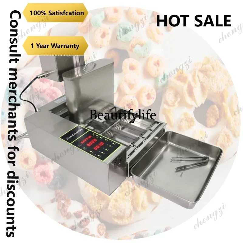 

SS81 Four-Row Electric Heating Donut Machine Commercial Stainless Steel Multi-function Automatic Doughnut Fryer Machine
