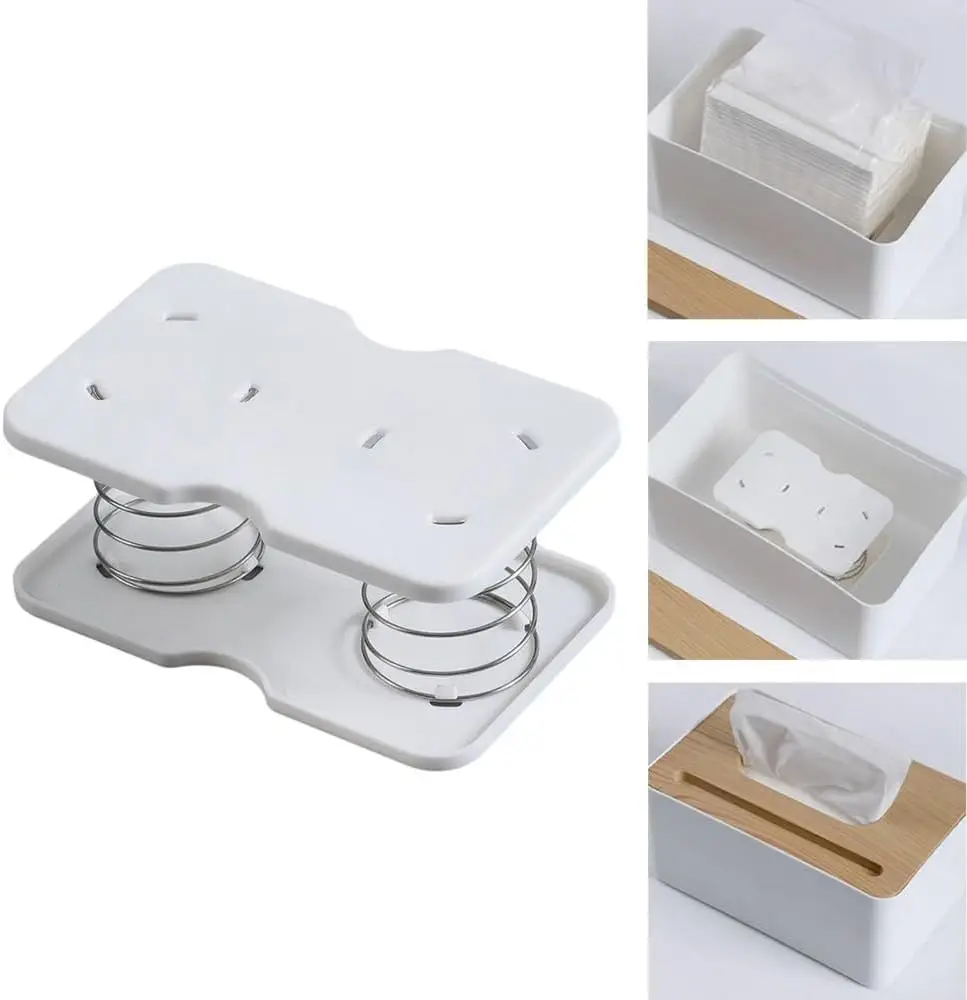 Tissue Dispenser Tissue Box Spring Support-Spring Loaded Lifting Spring Tissue Holder for Office Home Kitchen Toilet Car