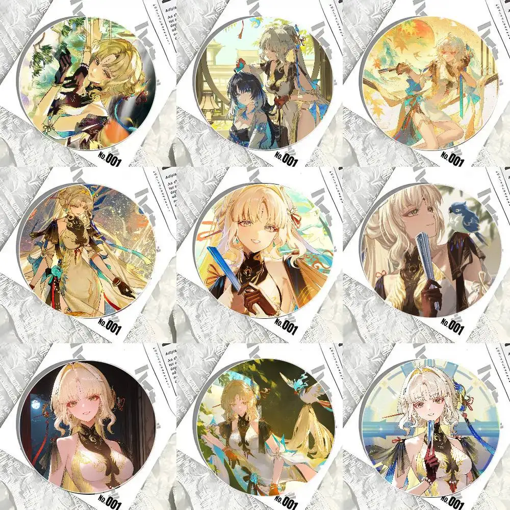 Suisui Anime Wuthering Waves Cartoon Style Badge Brooches On Backpack Decoration Round Enamel Pins For Accessorys
