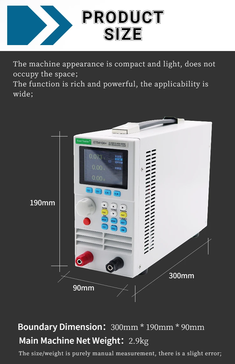 Programowalne obciążenie elektroniczne DC ET5410A + miernik pojedynczy/dwukanałowy Tester pojemności baterii 150 V/500 W 40A 400 W ET5420A + KDL8410