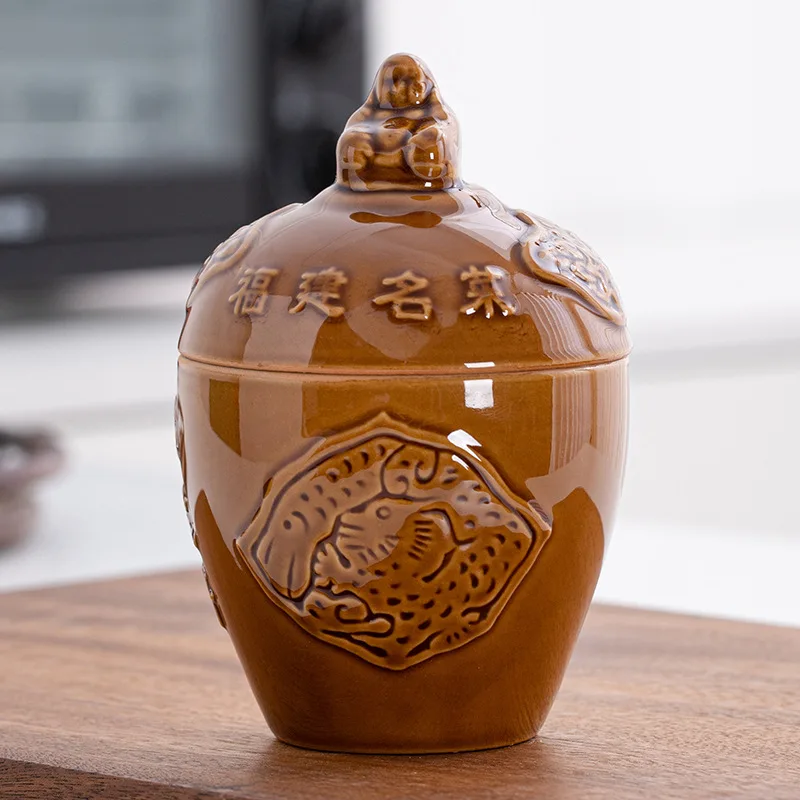 NEW Buddha Jumps Over the Wall Hotel Tableware Ceramic Jar Soup Pot Household with Lid and Bottom Water-Proof Stew