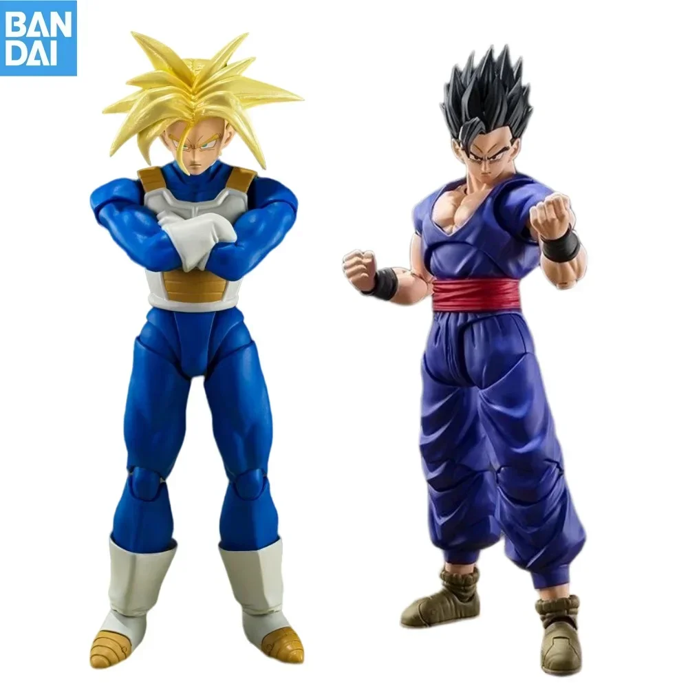 

Original Bandai Anime Dragon Ball SHF Son Gohan Trunks Fit Model Model Figurals Brinquedos Action Figure for Toys Christmas Gift