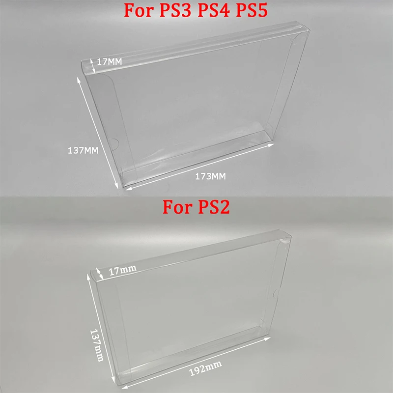 1PC Clear Transparent Box Cover For PS5 PS4 PS3 PS2 Game Card Collection Display Storage Case PET Protective Box Accessory