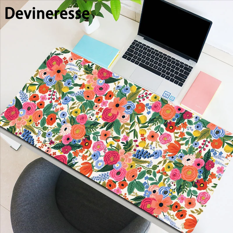 Large Colorful Flower Desk Mat - Non-Slip Gaming Mouse Pad for Office and E-Sports - Perfect Gift for Teens and Loved Ones