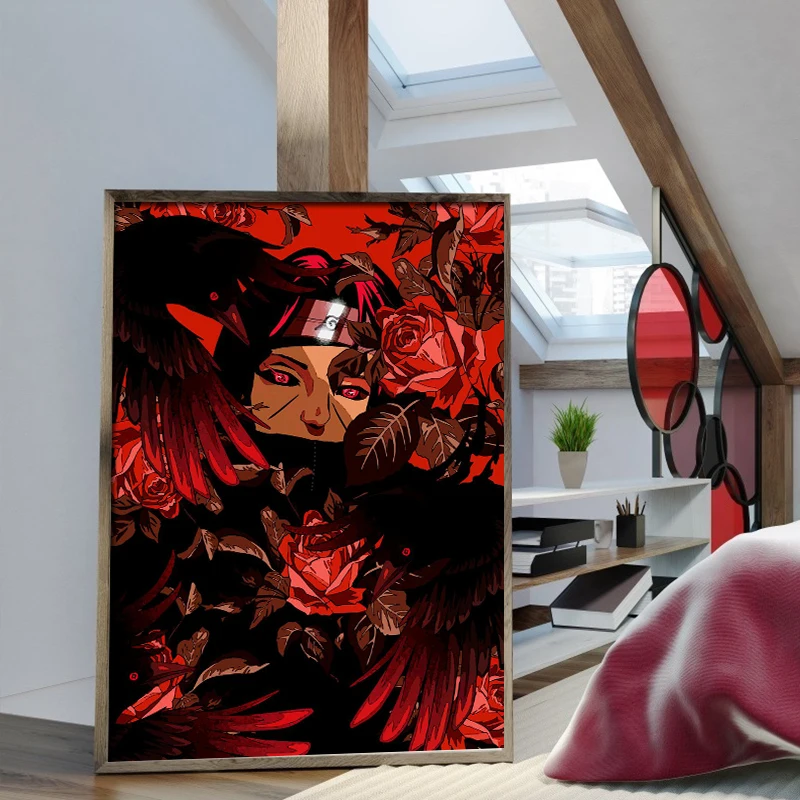 Japan Classic Anime Naruto Uchiha Itachi Poster Sasuke Canvas Painting Prints Home Decoration Wall Child Room Decor Kids Gift