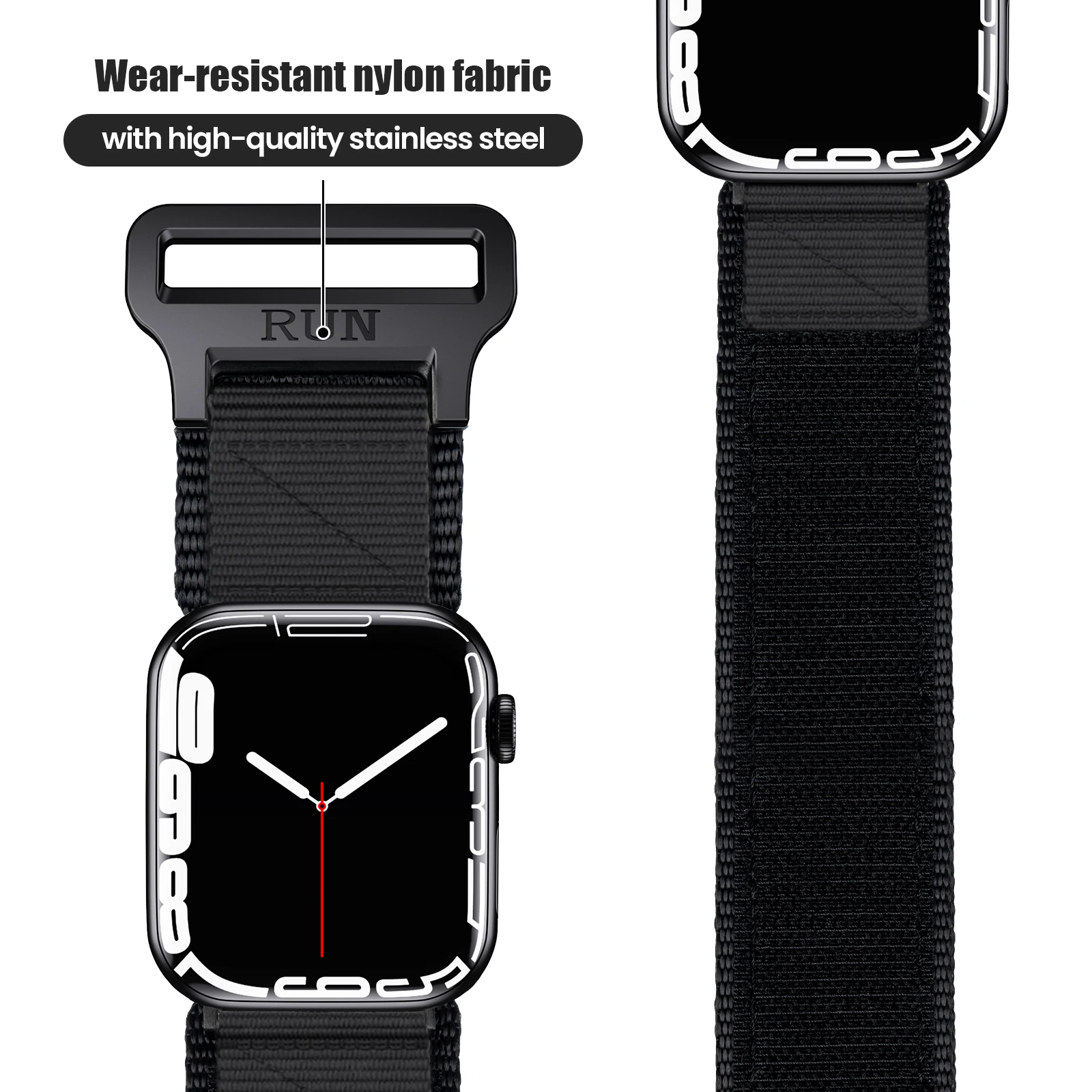 Correa de nailon para Apple Watch, pulsera táctica de 42mm, 44mm, 45mm para Iwatch Series 8, 7, 5, 4, SE, 6, 3, 38mm, 40mm, 41mm