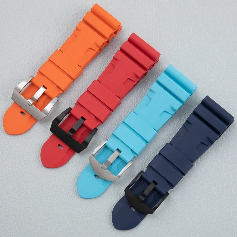 Universal Import FKM Fluoro Rubber Watchband Watch Band For Panerai Strap For SUBMERSIBLE PAM 111 441 386 24mm 26mm Bracelet