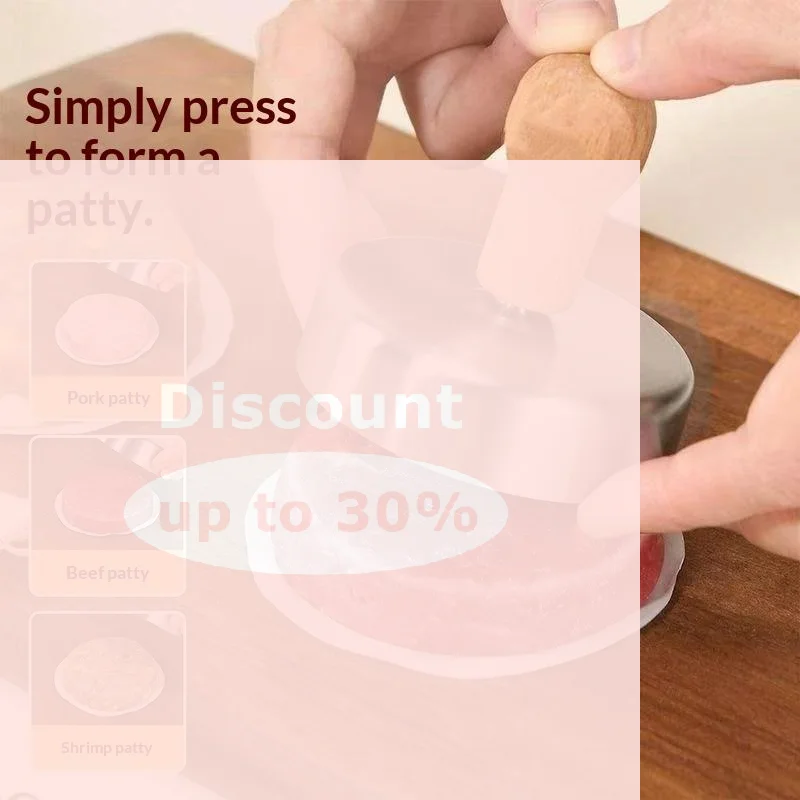 [Stainless Steel Hamburger Meat Press Patty Maker Non-Stick Smashed Burger Mold Heavy Duty BBQ Grill Kitchen Accessories]