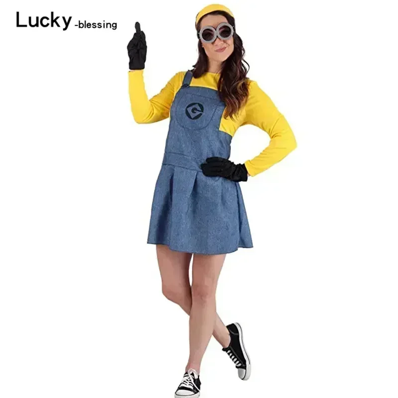 Full Family Cosplay Anime School Boy/Girl Dress Jumpsuits Kids Adult Masquerade Party Despicable Me Costumes Halloween Clothes