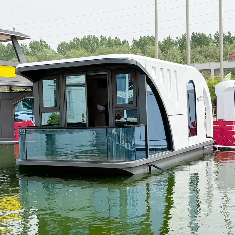Luxury Prefab Modular Floating Houseboat | Yacht-Style, For Tiny Homes/Floating Hotel