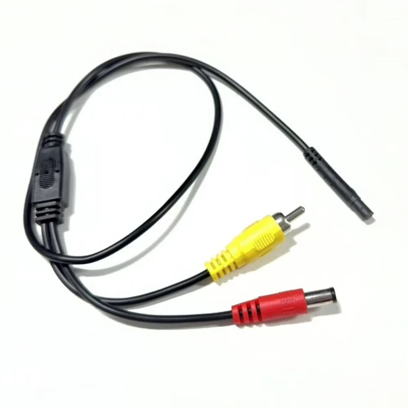 1 Stücke Adapterkabel 4 Pin Buchse Auf Av RCA Stecker Strom Stecker Für Parkplatz Rückfahrkamera Verbindungsleitung – Detail 5