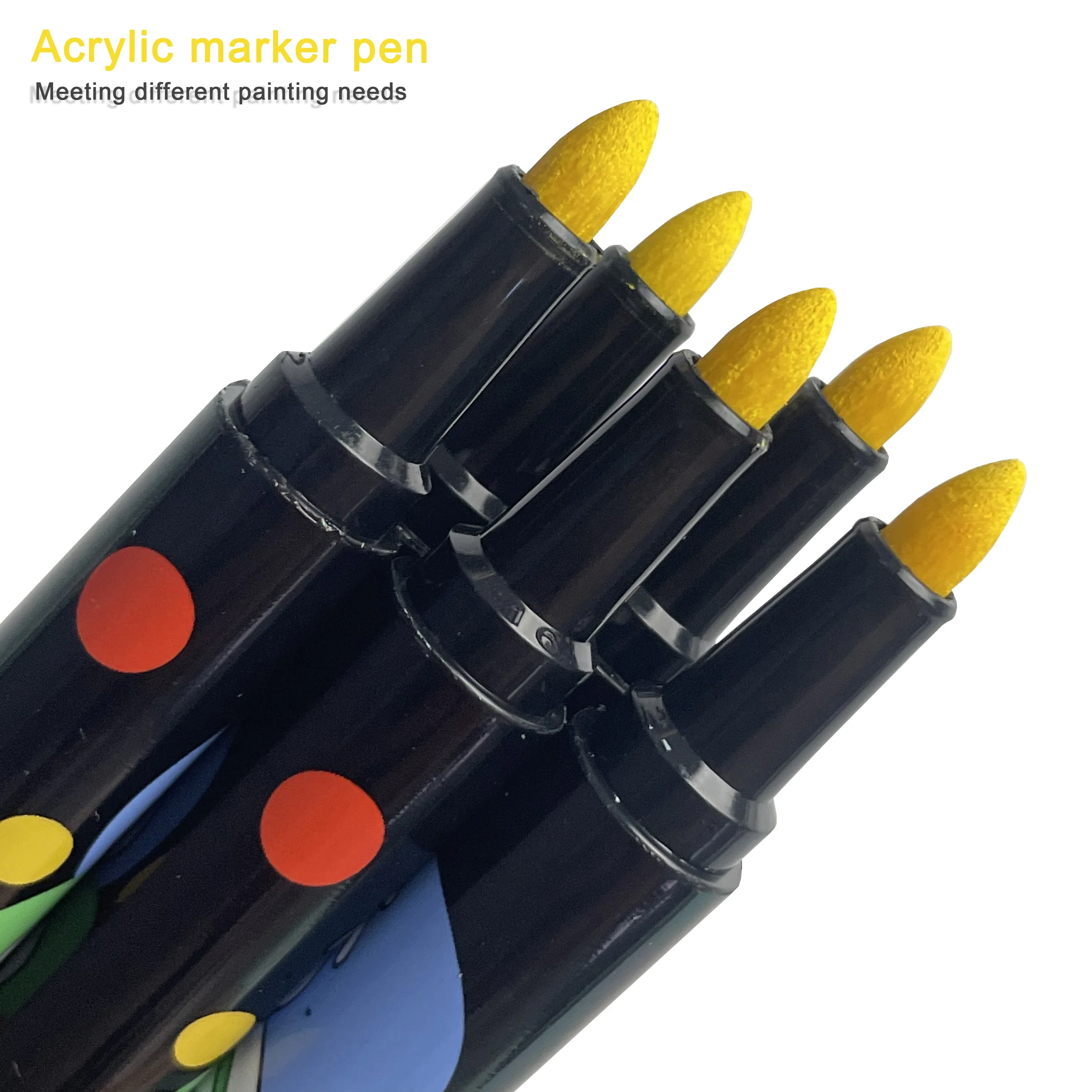 10 Pcs yellow Paint acrylic Markers Set Fine Tip Oily Permanent  for Rock, Fabric, Wood, Metal, Glass, Canvas, Tires Graffiti