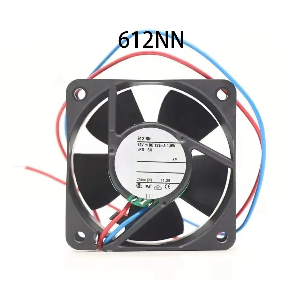 

FOR Ebmpaps Axial flow Cooling Fan 60*60*25MM 612NN 12VDC 133mA 1.6W 40m3/h 5000RPM