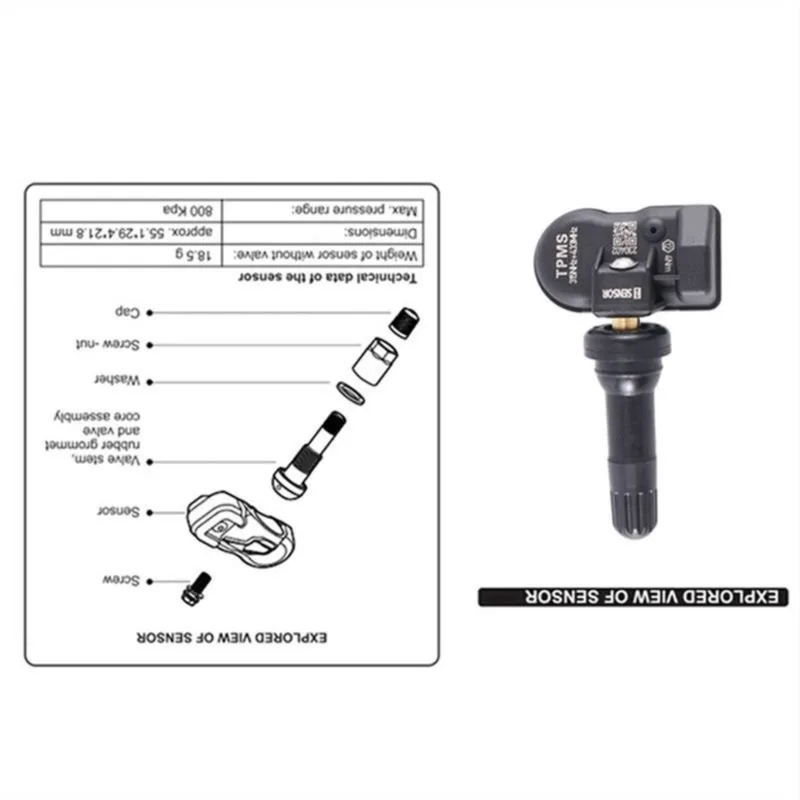 Super Sale 20Pcs Programmable MX Sensor 315MHZ+433MHz 2 in 1 Sensor for Autel Tool TS408 TS508 ITS600 TPMS Tire Pressure Monitor