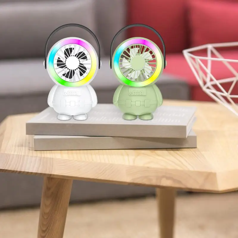 

Colorful Astronaut Desktop Fan Portable Outdoor USB Charging Fan Summer Beach Home Use mini air cooler Handheld Astronaut fans