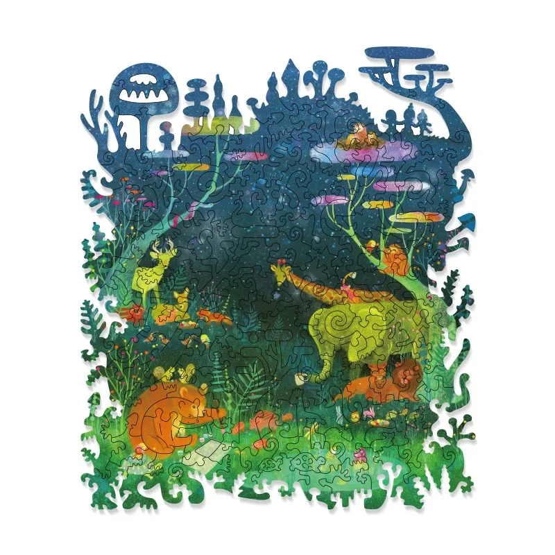 Puzzle Island of Harmony Creative Wooden Special-Shaped Irregular Puzzle