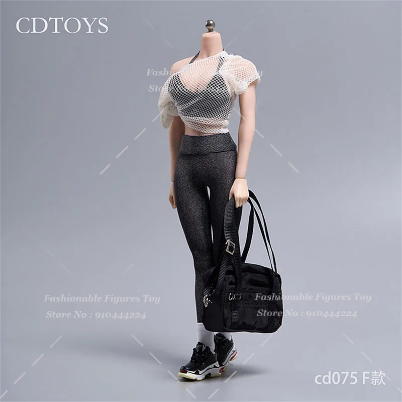 Cdtoys Cd075 1/6 Female Soldier Yoga Suit Set Net Tops Vest Socks Sneakers Jk Bag Clothes Set Fit 12Inch Action Figure Model