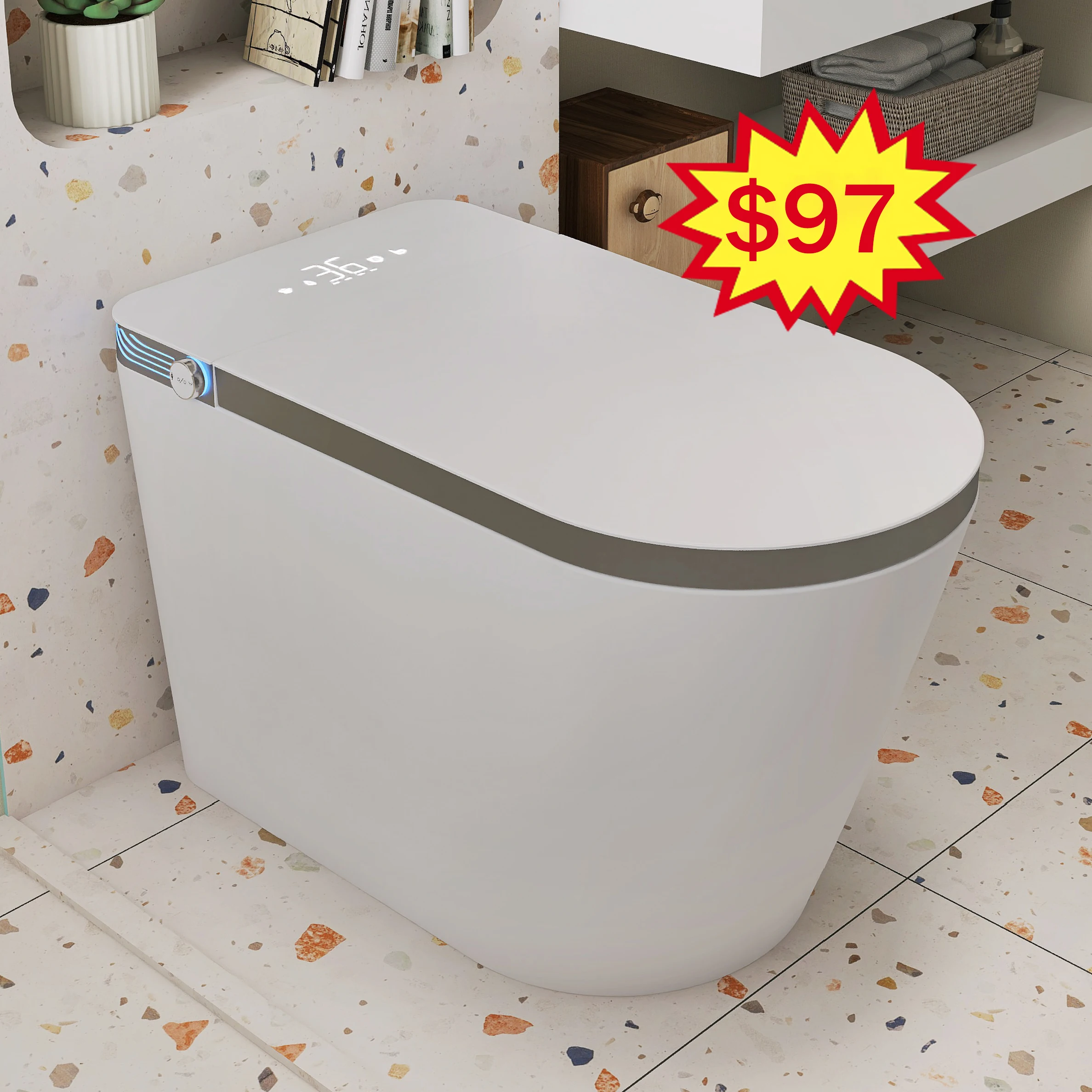 

Ceramic Intelligent Toilet Bowl Washroom Automatic Wc Commode Smart Toilet For Hotel Bathroom