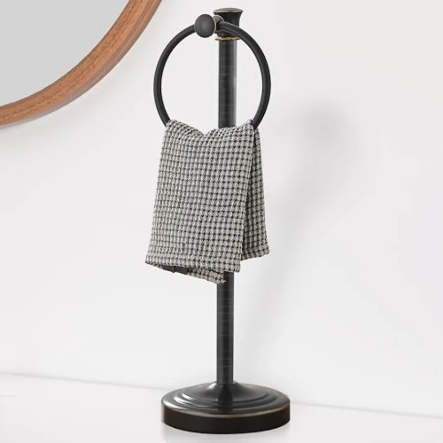 

Напольная вешалка для полотенец 17 дюймов, держатель для полотенец, кольцо для подвешивания полотенец, отдельно стоящая напольная стойка для хранения полотенец для ванной и кухни V