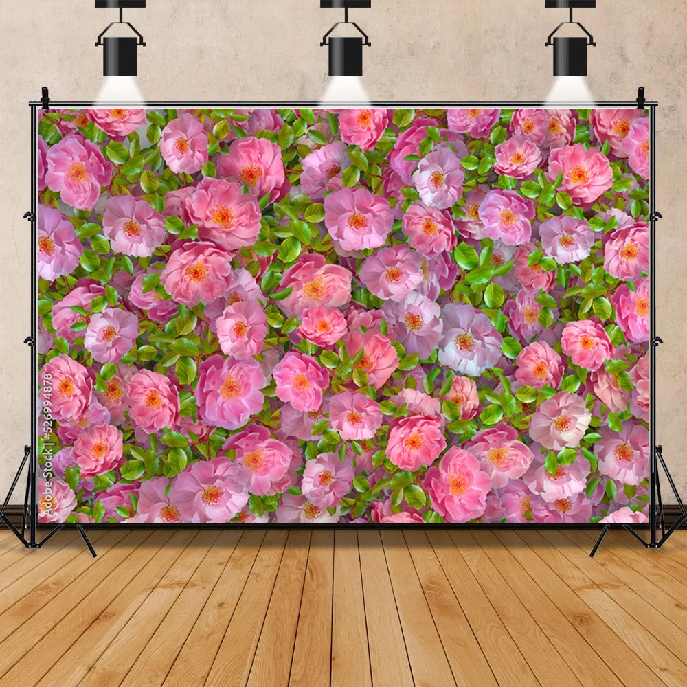 

SHENGYONGBAO Art Fabric Photography Background Flowers and Flower Wall and Wood Photography Studio Background WY-28