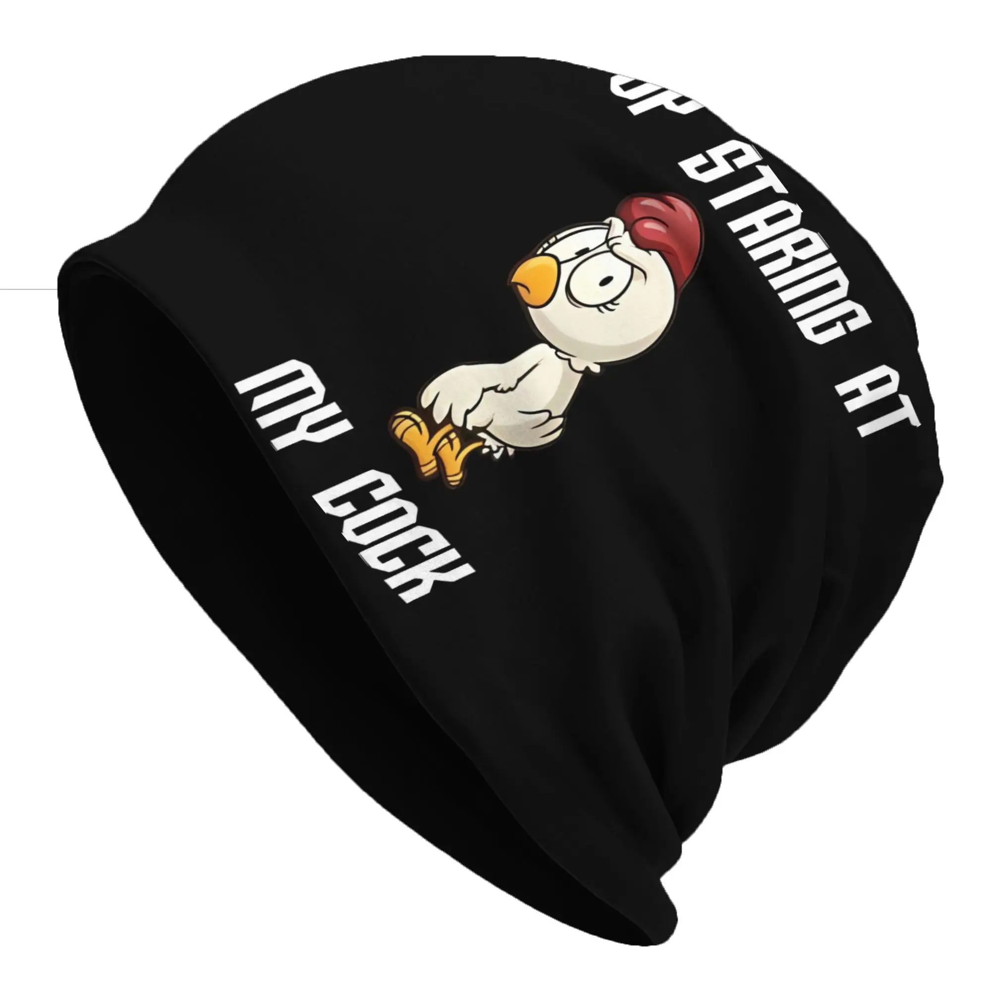 Rooster Outdoor Caps For Men Women Stop Staring At My Cock Beanies Ski Caps Soft Bonnet Hats Skullies & Beanies Hat