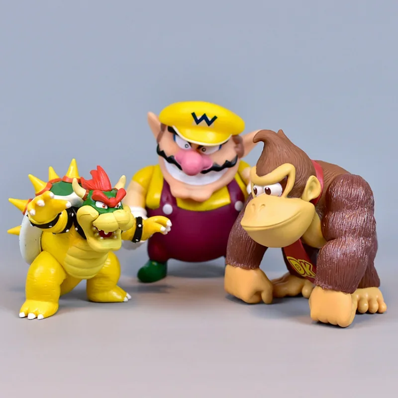 Super Mario Bros Toys Cartoon Mario Luigi Yoshi Peach Princess Bowser Donkey Kong Anime Figures Model Kids Toys Birthday Gifts