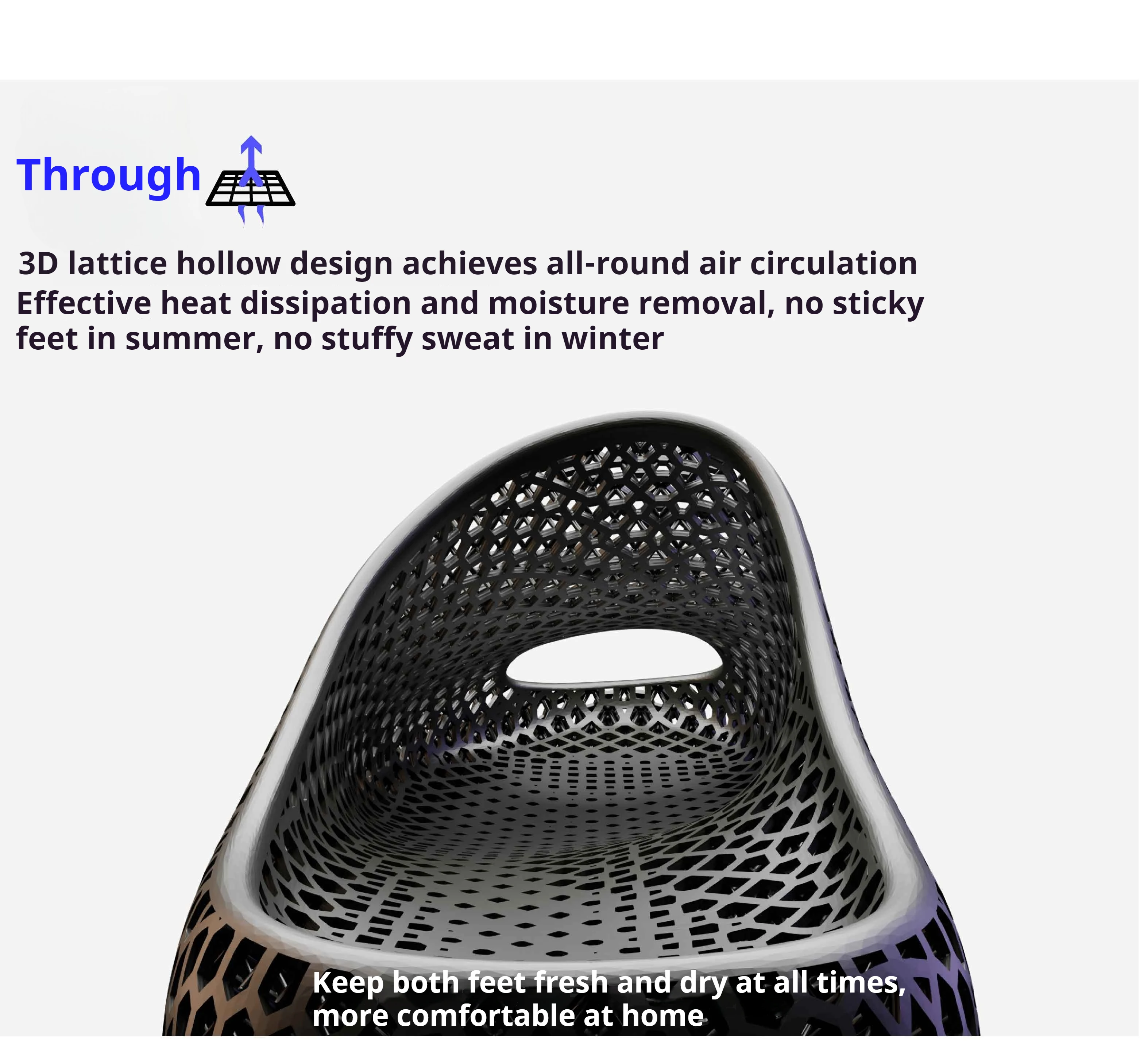 

3D printed sports recovery slippers for men and women; indoor and outdoor sports slippers with advanced technology for the moon