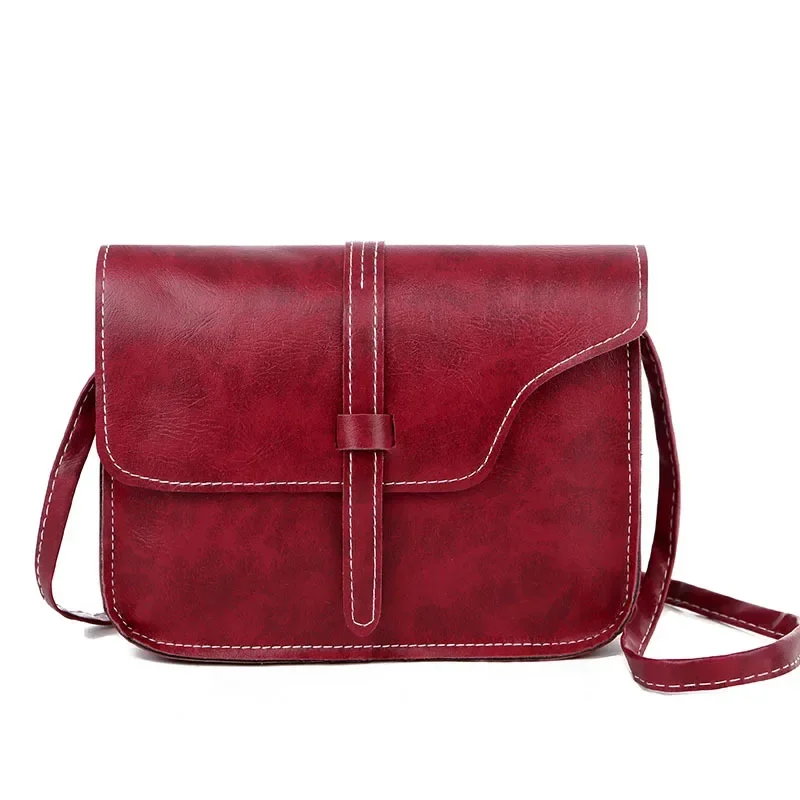 Bolsos de hombro de moda para mujer, bolso de mensajero Retro Simple, bolso cruzado cuadrado pequeño que combina con todo, Color sólido