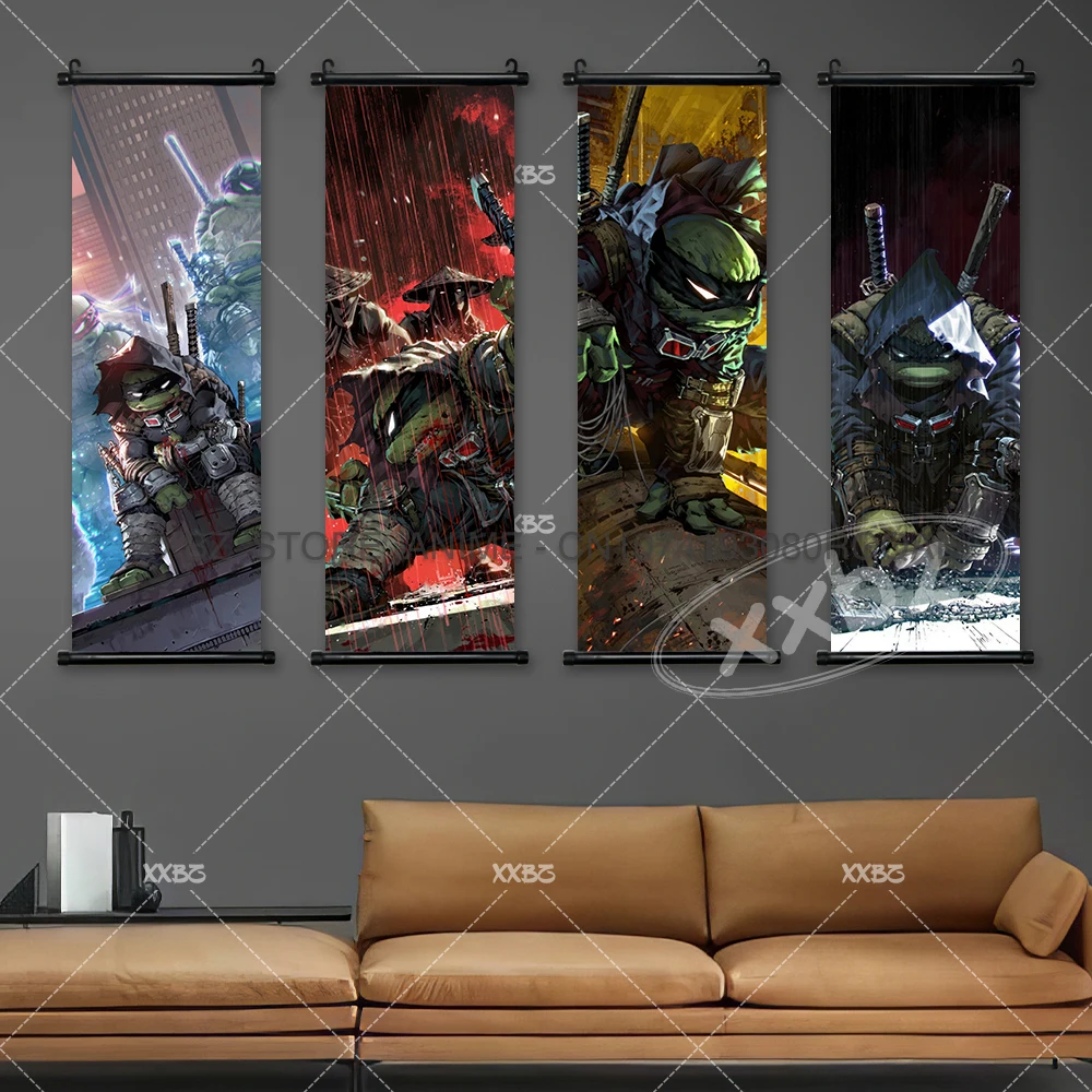 Ninja Turtles Poster TMNT Hanging Painting Leo Wall Art Raph Scrolls Picture Michelangelo Home Decoration Donatello Wallpaper