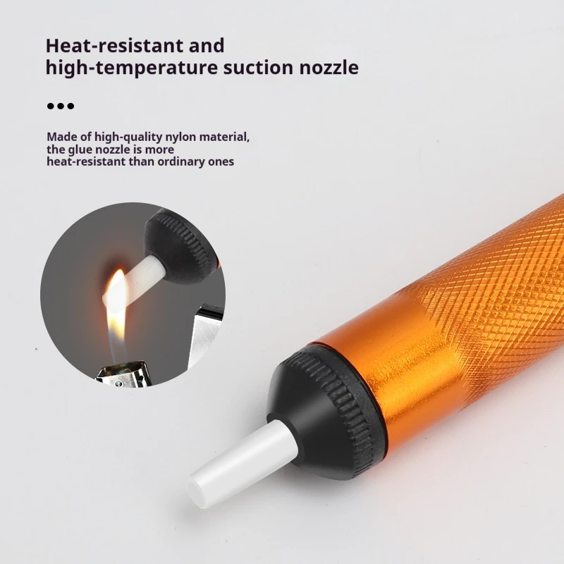 Um poderoso ferro de solda de tamanho grande, um ferro de solda manual para remover fio dental de solda e uma ferramenta para dessoldar