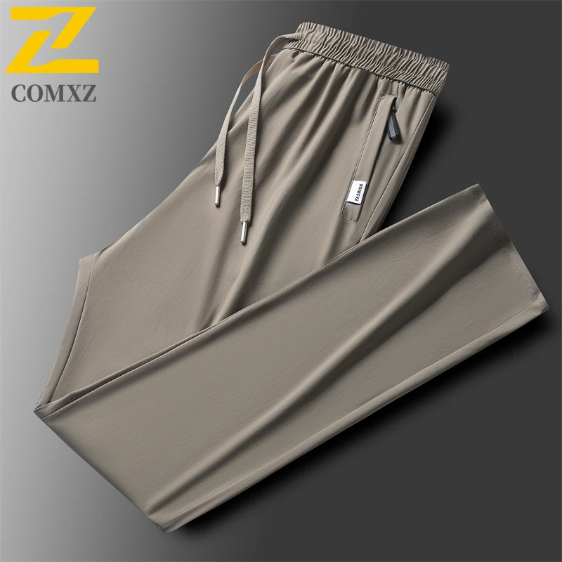 Ice Silk Men Casual Pants Lightweight Comfortable Breathable Fashionable Versatile Sports Pants Fitness Running Drawstring Pants