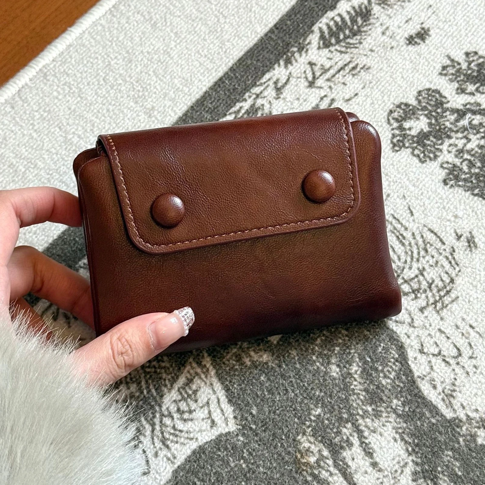 Rfid Blocking Purse Korean-Style Short Coin Purse Pu Coin Purse Lightweight Women'S Daily Wallet For Daily Commuting Shopping