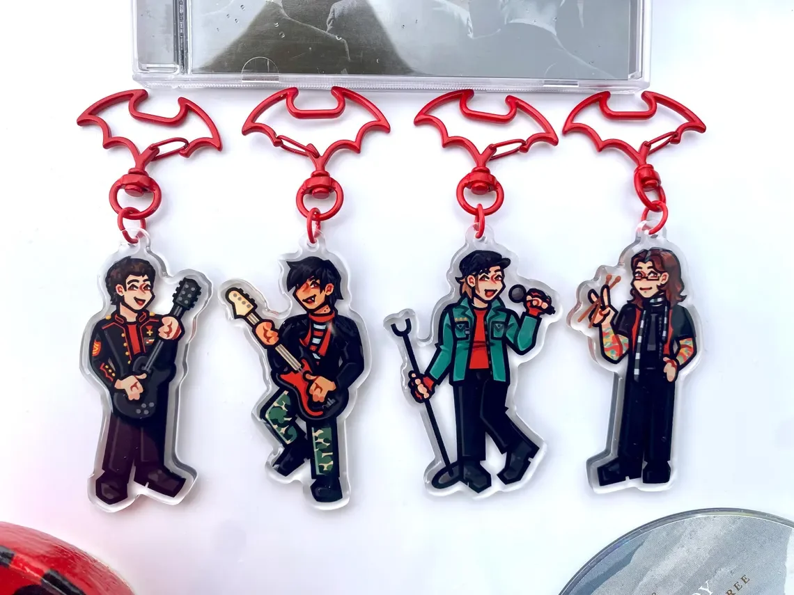 Fall out Boy 16 Candles Epoxy Resin Keychains Collectible Pendants Unisex Fandom Jewelry for Men And Women