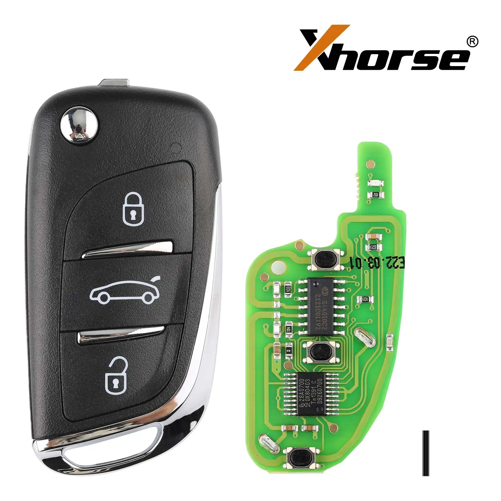 Xhorse XNDS00EN Llave remota universal inalámbrica de 3 botones para versión en inglés estilo DS