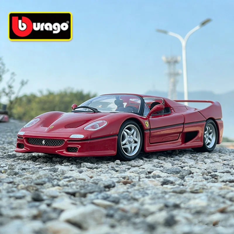 Bburago 1:24 Ferrari F50, Modelo de Auto Deportivo de Aleación, Auto de Carreras de Metal Fundido a Presión, Modelo de Vehículo de Simulación, Colección de Juguetes para Niños, Regalo