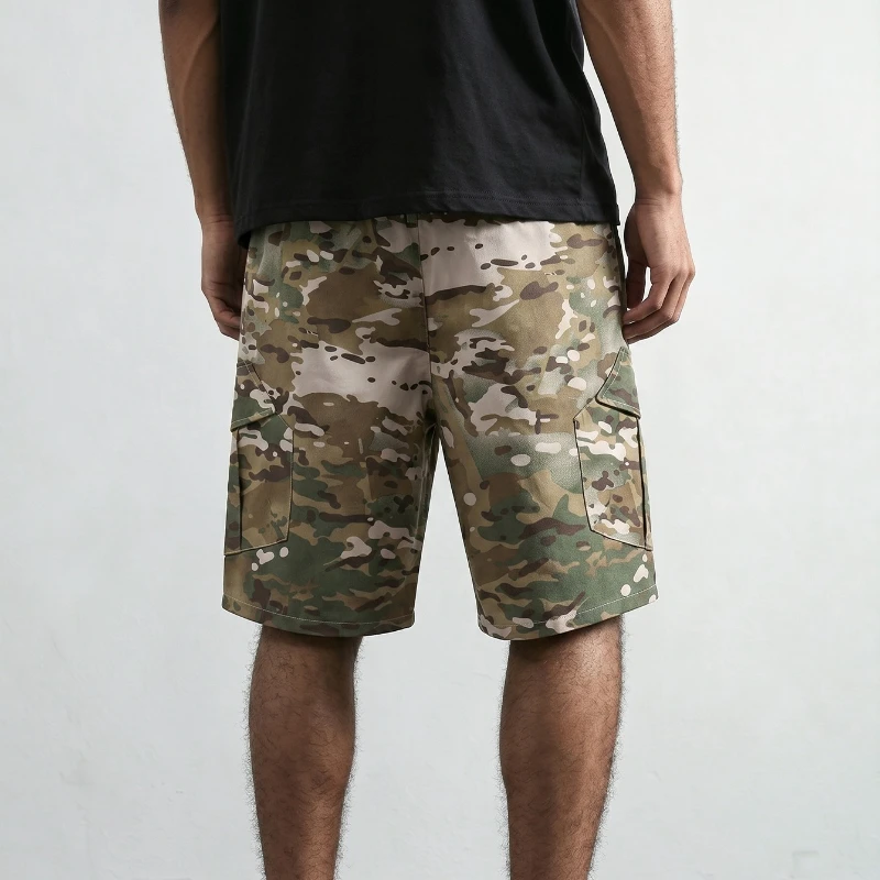 Camouflage Tactical Work Shorts for Men Outdoor Casual Military Combat Hiking Cargo Shorts with Multi-Pocket Camo Cargo Shorts