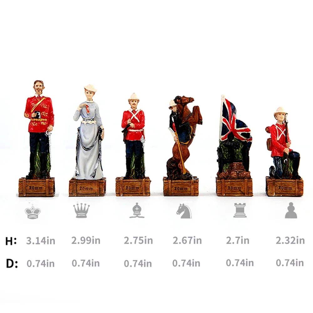 Gioco da tavolo a tema Zulu War Characters Resin Chess National History War Toy Table Luxury Knight Collection regalo in legno