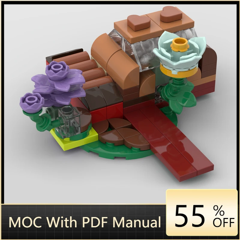 

80 PCS MOC Customize Sweetheart Greenhouse Cottage Model Building Block Technology Creative Assembly DIY Toy Birthday Gift