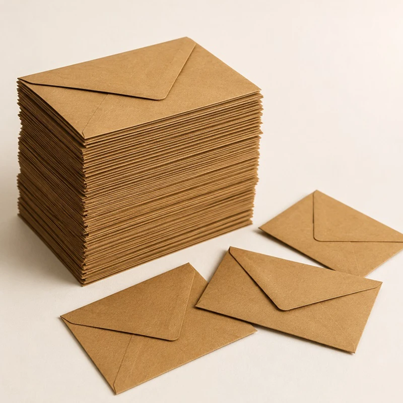 50/100PCS Kraft Paper Envelopes for Wedding Invitations Greeting Card Thank You Notes Holiday Celebration Party Card Package ZYF